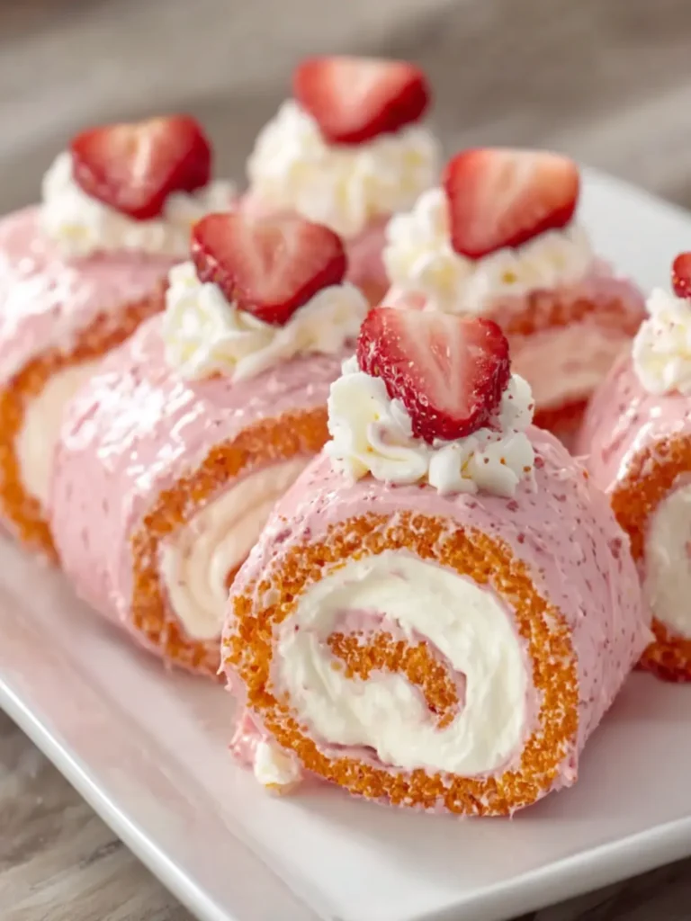 No-Bake Strawberry Cream Rolls First Image