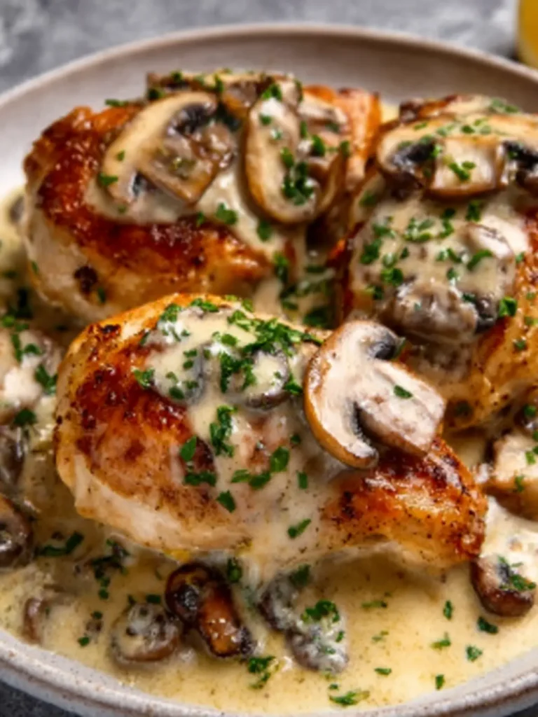 Creamy Garlic Mushroom Chicken First Image