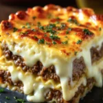Cheesy Beef Lasagna Slice First Image