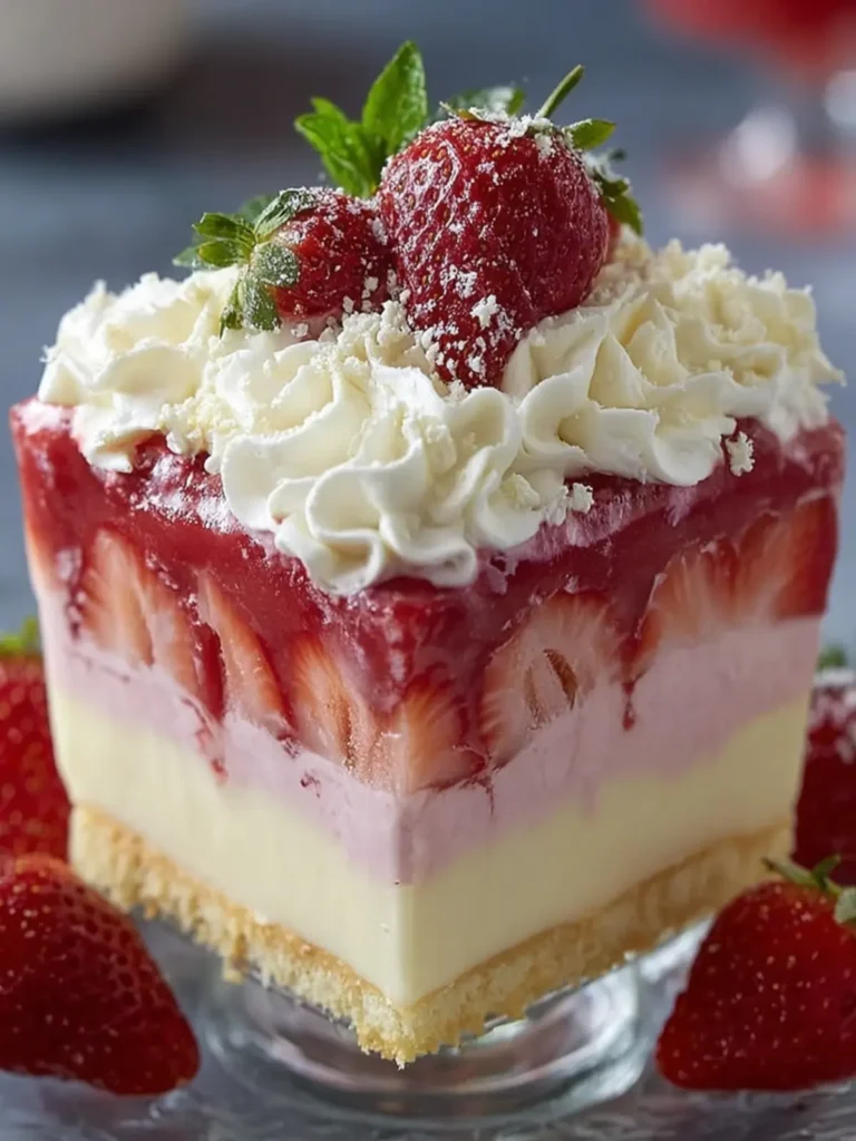 Strawberry Cream Layered Dessert First Image
