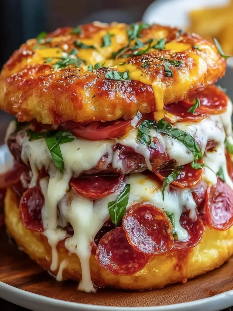 Pepperoni Pizza Burger Creation First Image