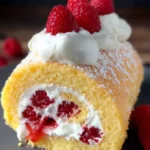 Fluffy Raspberry Swiss Roll Cake First Image