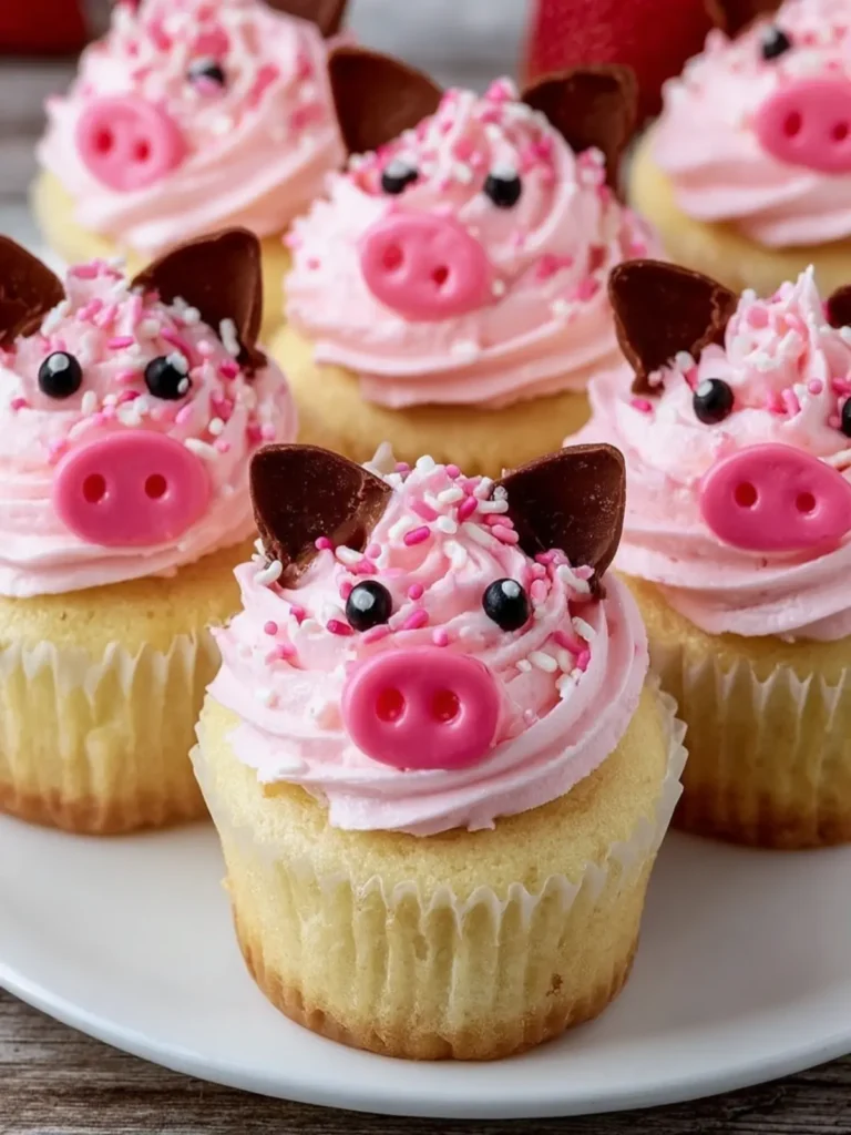 Adorable Piggy Face Cupcakes First Image