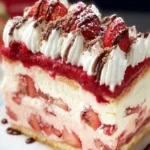 Layered Strawberry Ice Cream Cake First Image