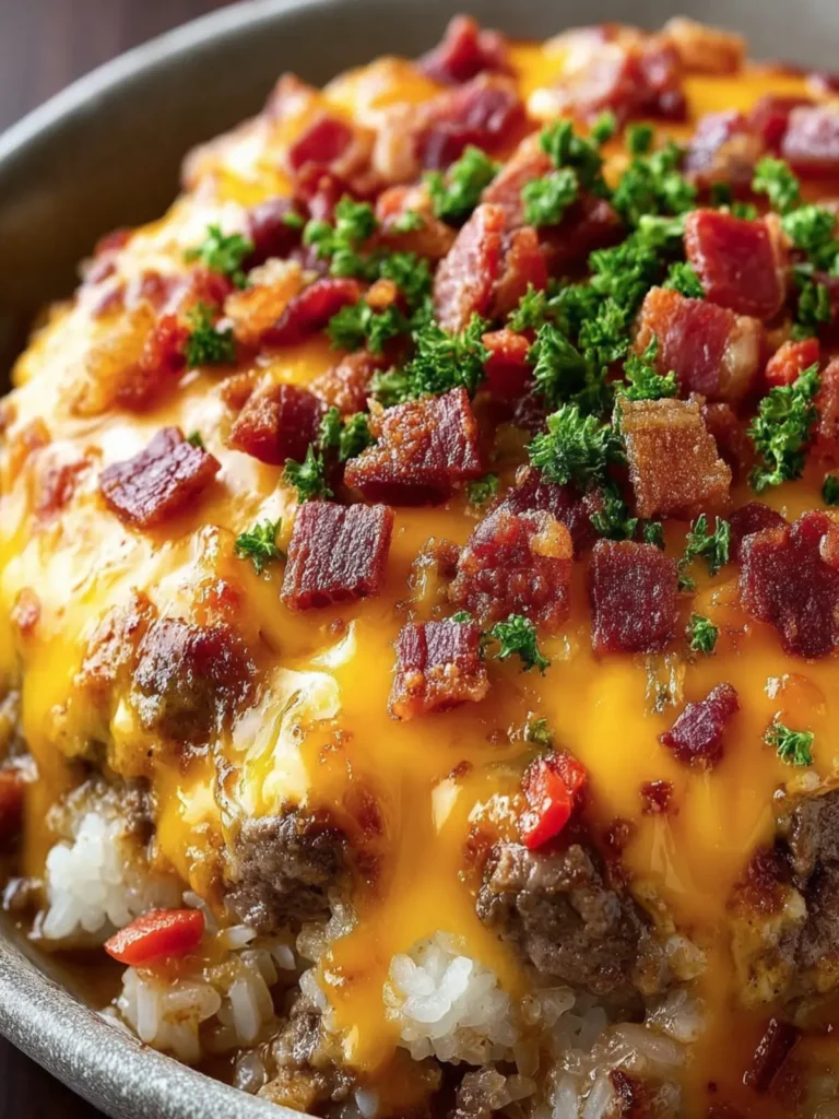 Cheesy Bacon Beef Casserole First Image