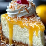 Lemon Coconut Cheesecake Slice blends velvety flavors for bliss! First Image