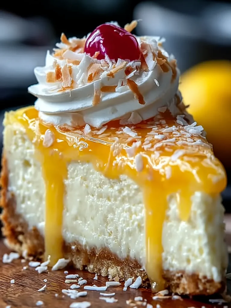 Lemon Coconut Cheesecake Slice blends velvety flavors for bliss! First Image
