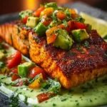 Cajun Salmon with Avocado Lime Sauce First Image