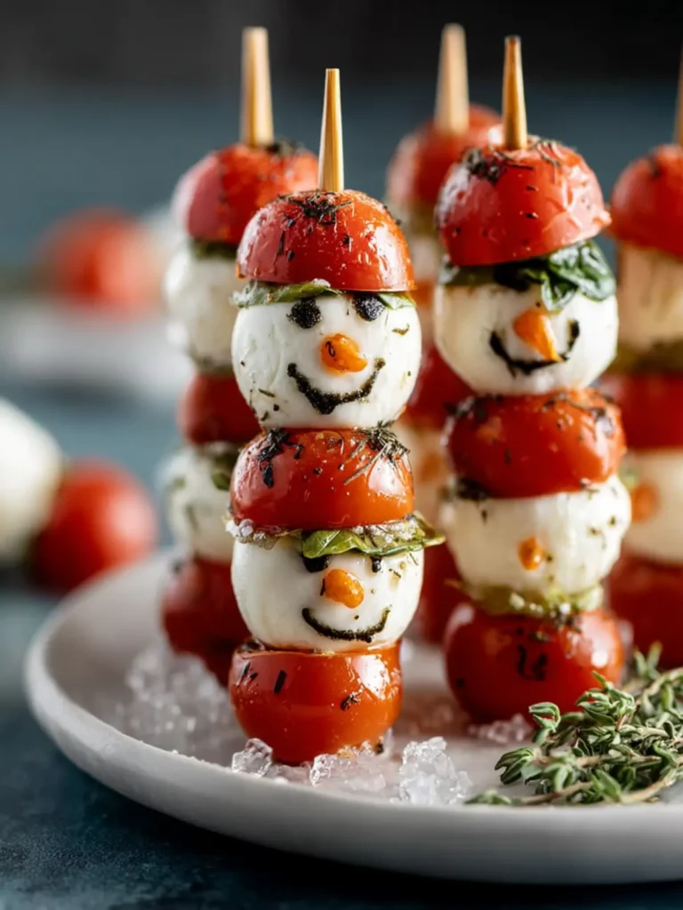 Festive Caprese Snowmen Skewers: The Ultimate Christmas Appetizer That Melts Hearts First Image
