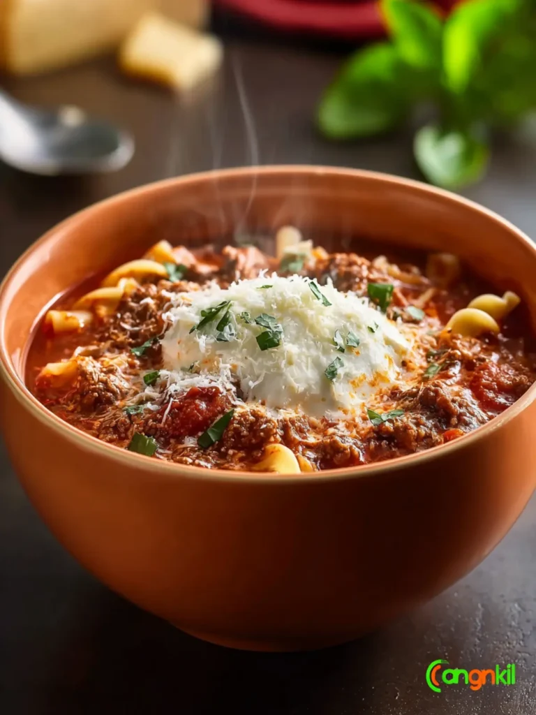 Easy High Protein Lasagna Soup First Image
