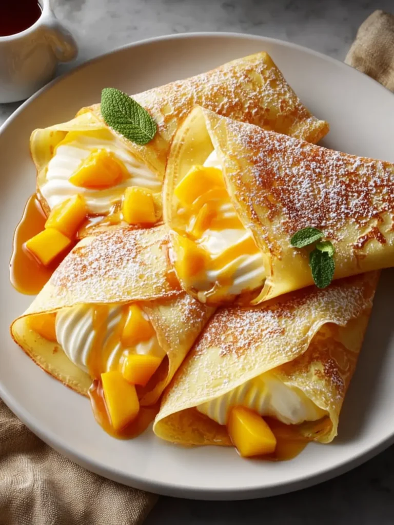 Mango Cream Crepe Pillows: Soft, Fruity Dessert Clouds Bursting with Tropical Flavor First Image