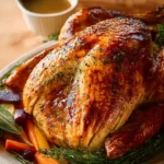 Moist and Juicy Roasted Turkey with Rich Gravy Recipe First Image