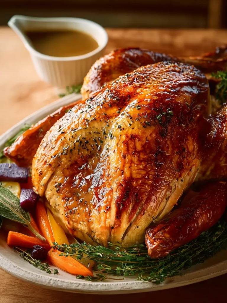 Moist and Juicy Roasted Turkey with Rich Gravy Recipe First Image