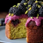 Pistachio and Blackberry Olive Oil Cake First Image