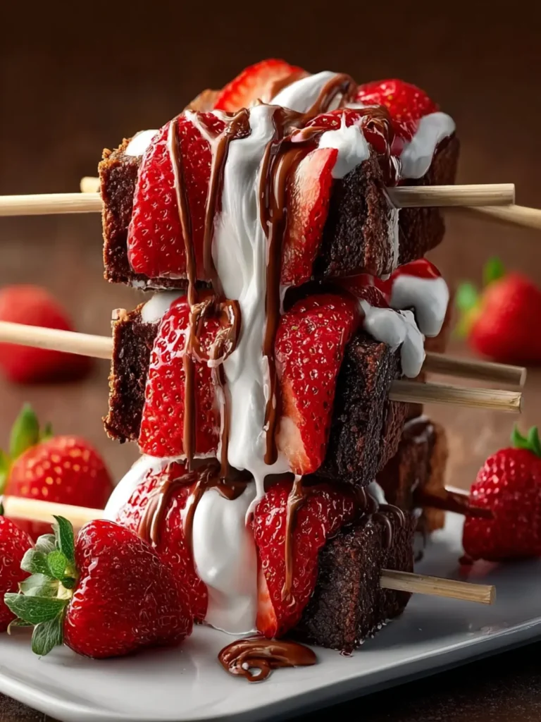 Strawberry Brownie Kabobs First Image