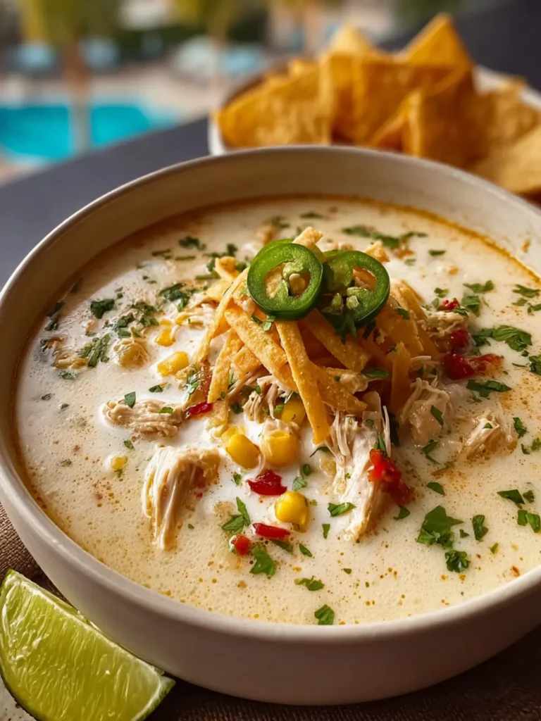 Creamy White Chicken Enchilada Soup First Image