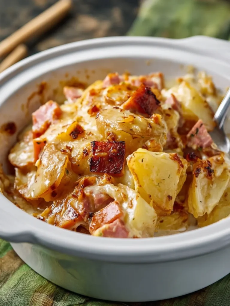 Slow Cooker Scalloped Potatoes and Ham First Image