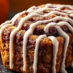 Cinnamon Roll Pumpkin Bread with Cream Cheese Glaze First Image