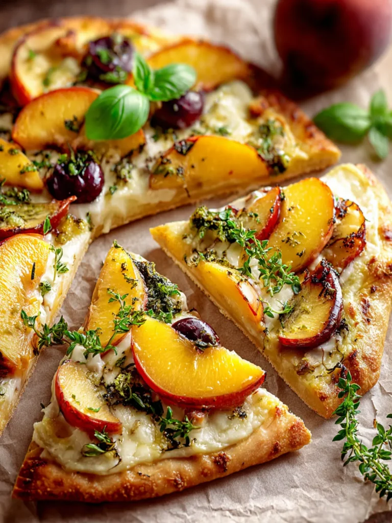 Irresistible Peach Brie Flatbread Recipe for Any Occasion First Image