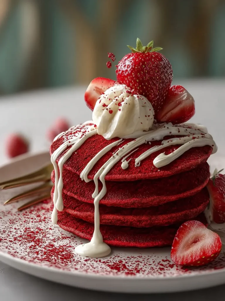 Red Velvet Pancakes For A Sweet Valentine’s Breakfast First Image