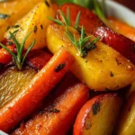 Sweet & Savory Maple Dijon Roasted Apples and Carrots First Image
