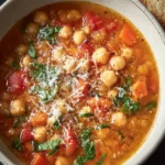 One-Pot Italian Chickpea Soup Recipe with Parmesan First Image