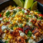 Street Corn Chicken Rice Bowl Recipe for Easy Dinners First Image