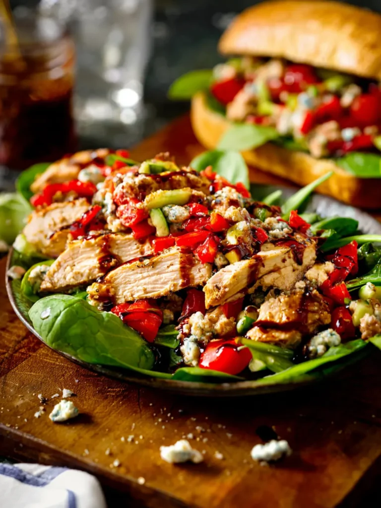 Roasted Red Pepper Chicken Salad with Balsamic Dressing First Image