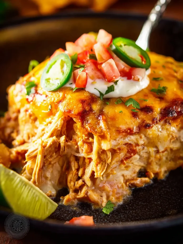 Slow Cooker Chicken Enchilada Casserole First Image