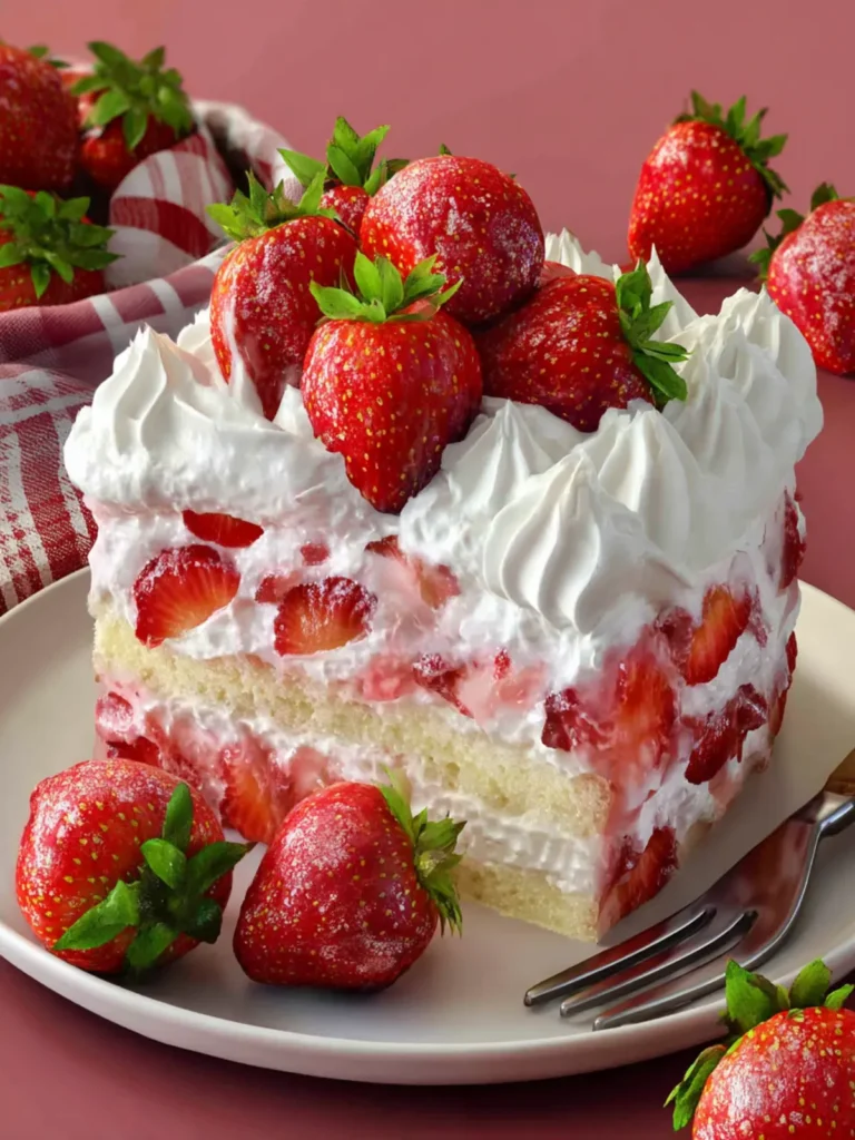 Strawberry Whipped Cream Cake First Image